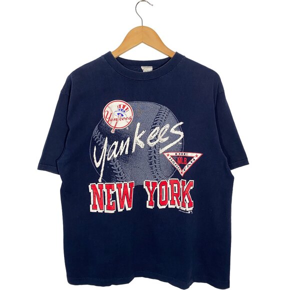 Vintage 1990 New York Yankees Die Hard Fan Single Stitch Graphic Tee men's Med - Picture 1 of 8